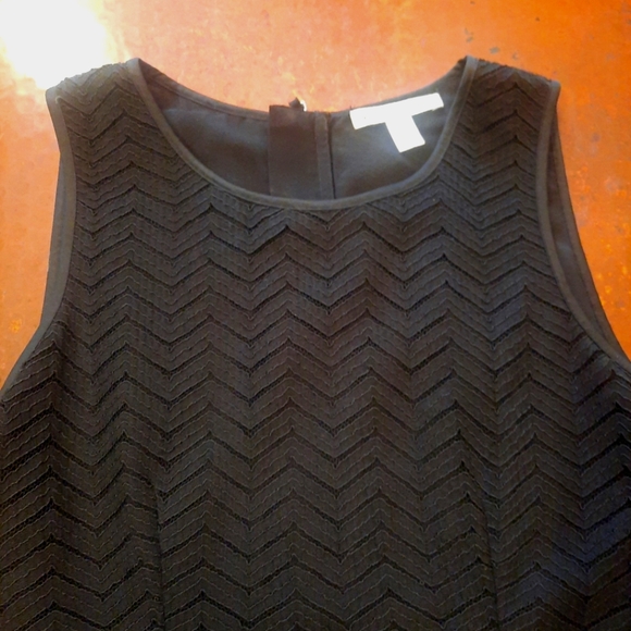 Banana Republic Black Herringbone Lace Shell Full Zip Back Lined Women's Size 4 - Picture 2 of 11